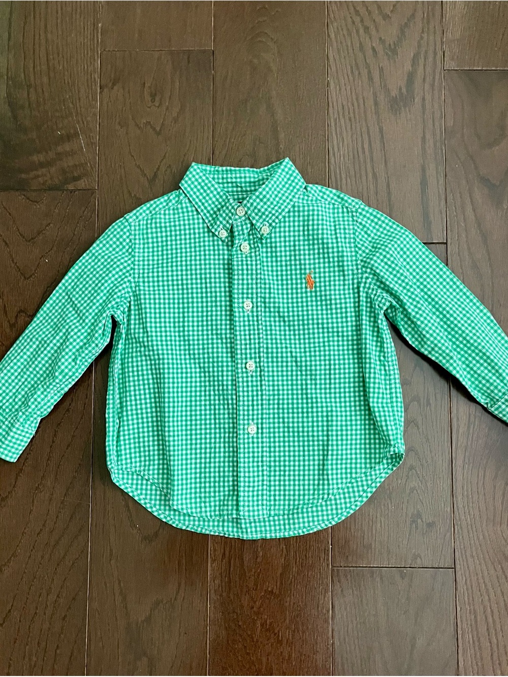 Ralph Lauren Green Gingham Button-Down Shirt for Baby Boy